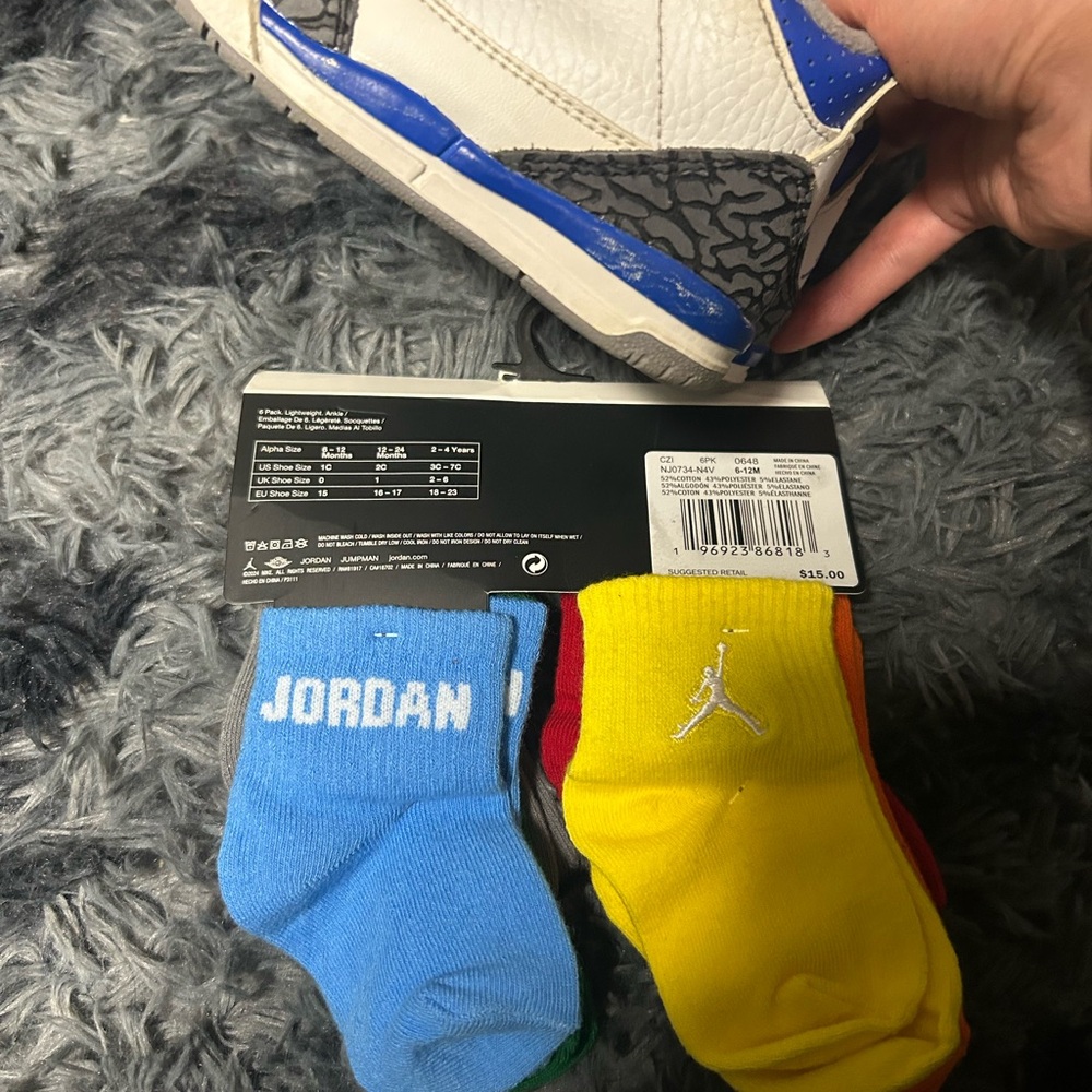 Toddler Jordan 3’s Blue and White
